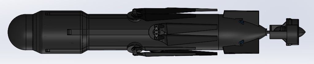 CAD profile view of the transmedium vehicle in horizontal swimming mode